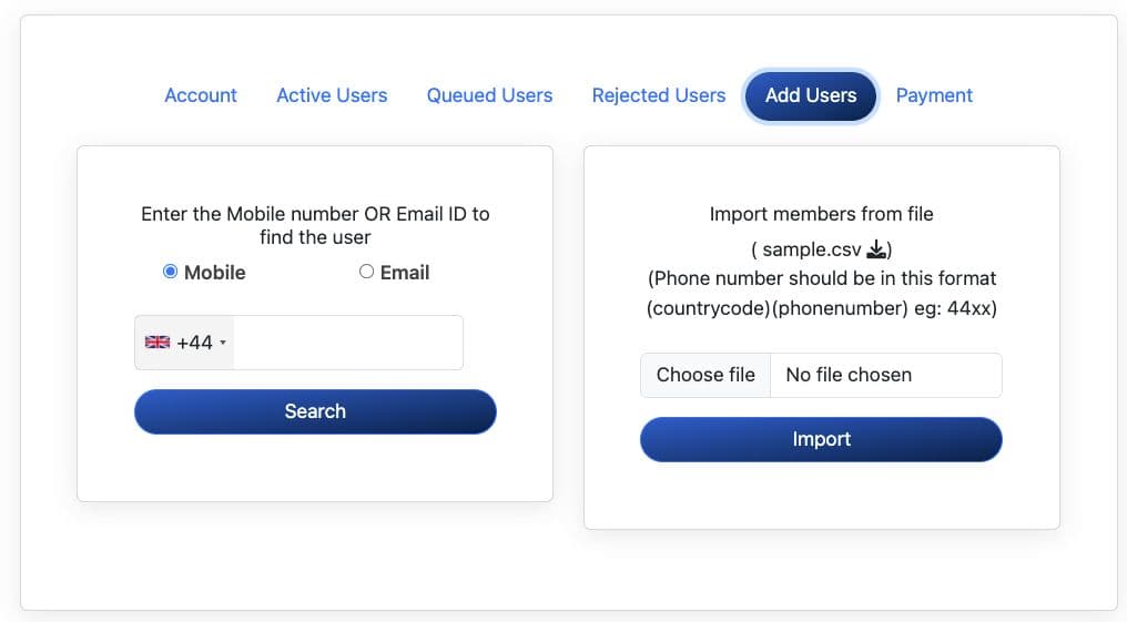 Pryvate SME Portal — Add Users admin dashboard